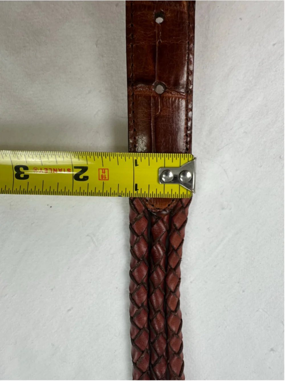 Vintage 1995 Brighton Brown Braided Leather Belt Medium 90607 Silver Hardware